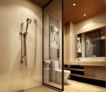 快捷酒店卫生间玻璃推拉门隔断装修效果图片大全