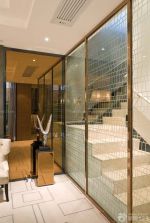 复式房客厅隔断玻璃移动门效果图片欣赏