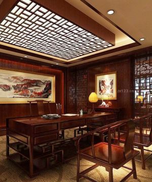 2025中式风格办公室装饰画装饰效果图片