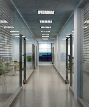 2023最新现代简约写字楼办公区玻璃隔断墙装修效果图片