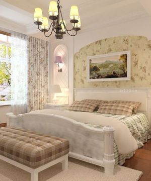 欧式女生卧室小花窗帘设计效果图欣赏