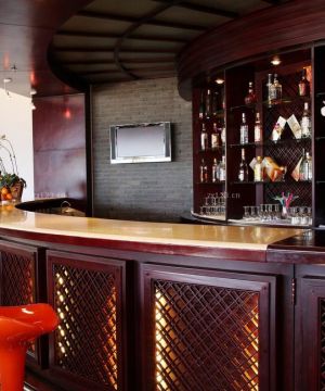 2025美式风格酒店吧台装修案例