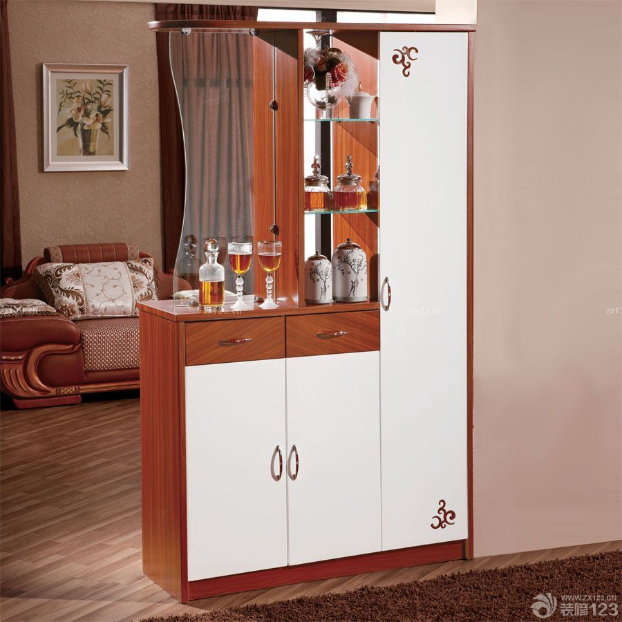 中式风格客厅玄关酒柜隔断装修案例大全