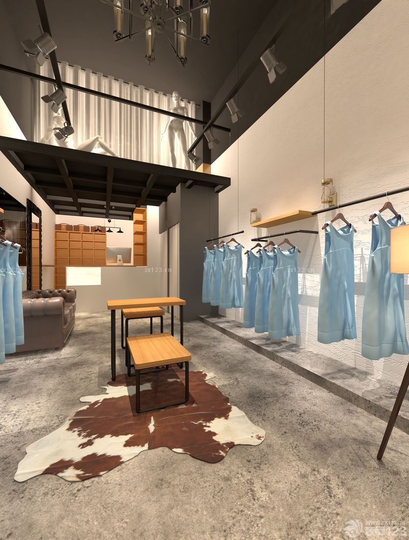 现代混搭风格服装店装修设计效果图片欣赏