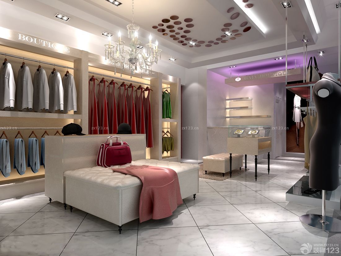 2025最新个性小服装店墙面置物架设计图片