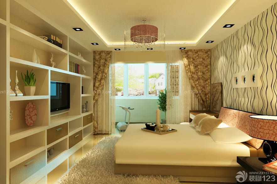 2023最新长方形卧室菠萝格木展示柜设计图片