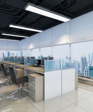 现代办公室集成吊顶灯设计效果图