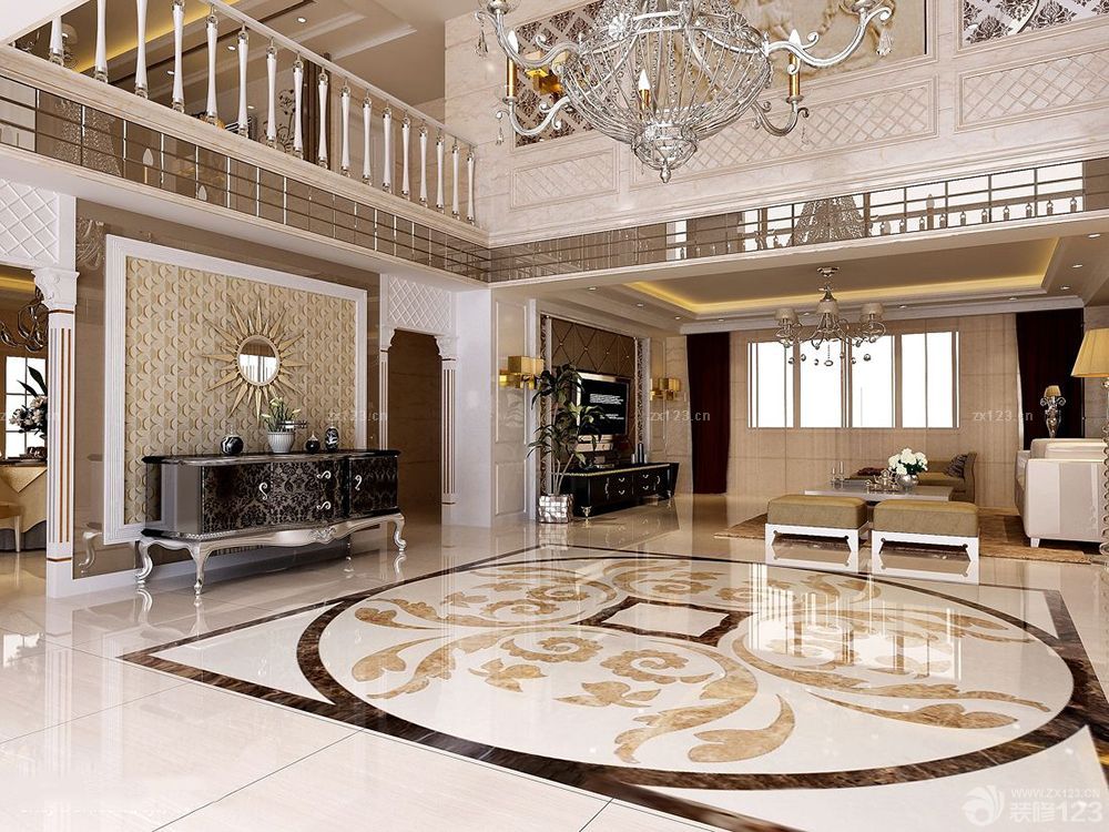 简欧风格地板楼中楼装修效果图大全2025