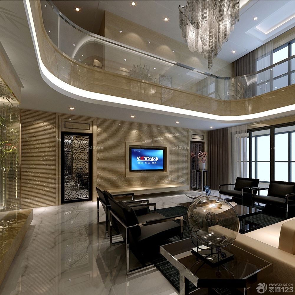 简约时尚风格楼中楼装修效果图大全2025