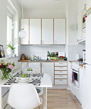 家装现代简约风格小户型厨房餐厅一体效果图欣赏