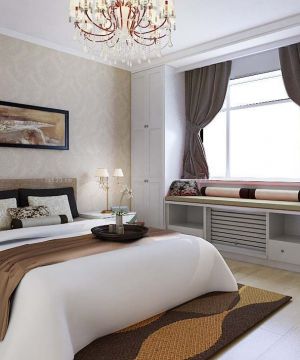 最新56平米简装小户型简欧风格卧室窗帘装修图片