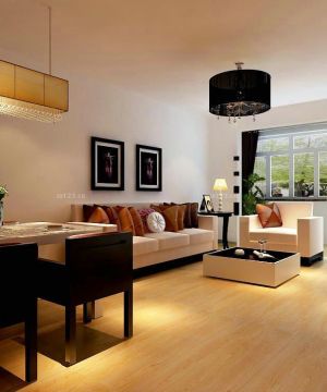 2023现代简约家装小户型客厅沙发摆放设计效果图