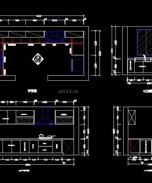 2023最新cad别墅内部橱柜设计图纸