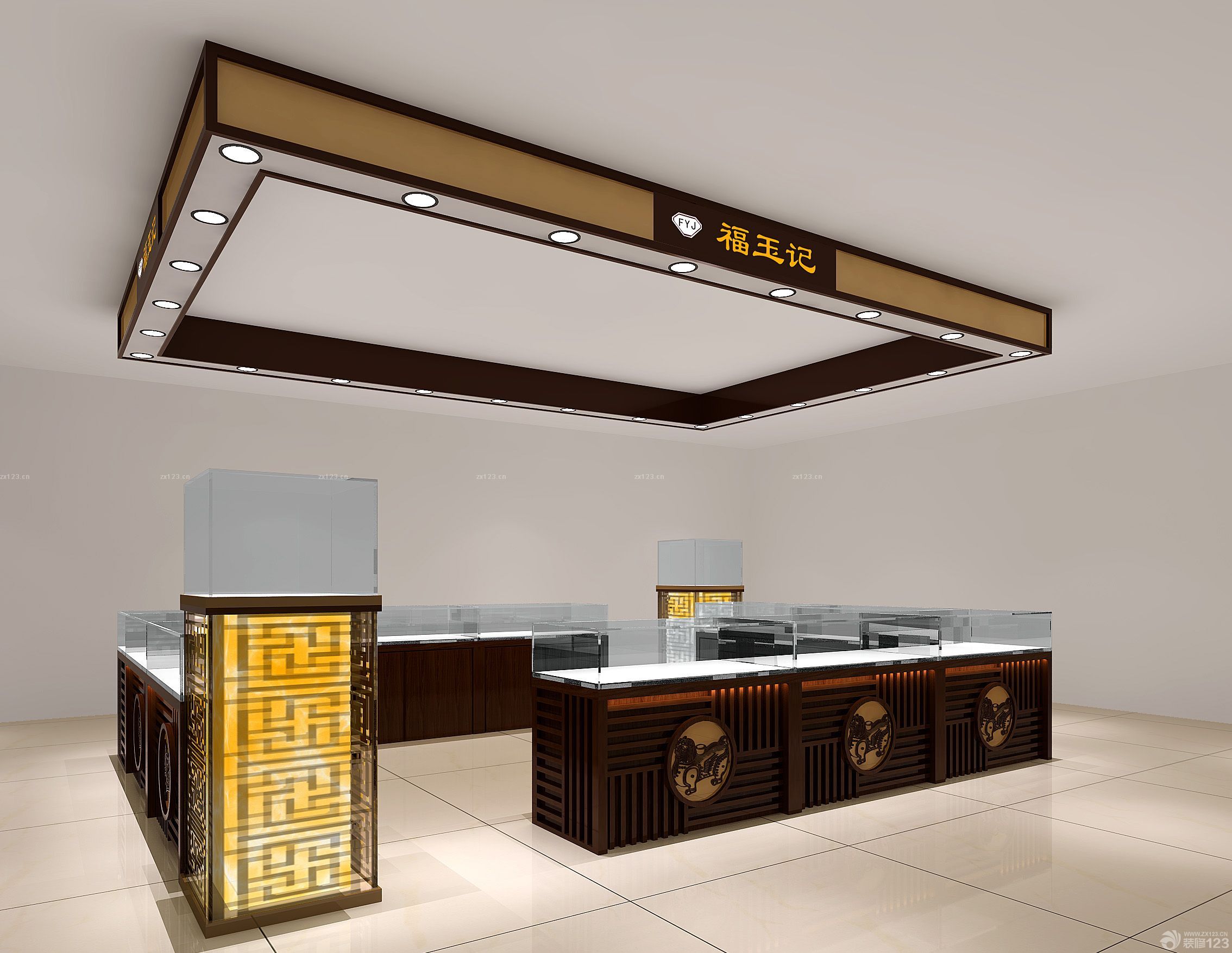 商场玻璃展示柜设计图片大全2025