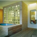 家居浴室玻璃砖墙面装修效果图片