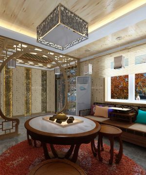 最新茶楼会所包间复古中式装修样板大全