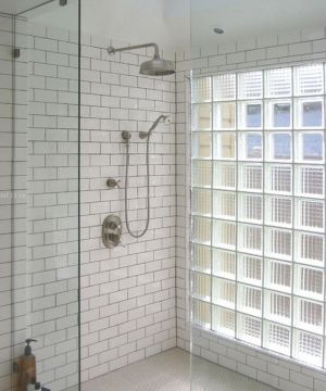 简约风格浴室装修玻璃砖墙面设计图片大全