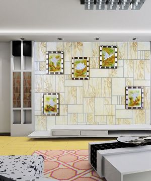 现代简约风格客厅电视玻璃砖墙面设计