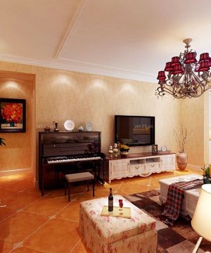 美式现代客厅带琴房设计案例大全