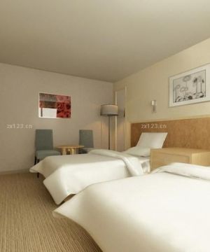 2023最新快捷酒店标准间白色墙面设计图