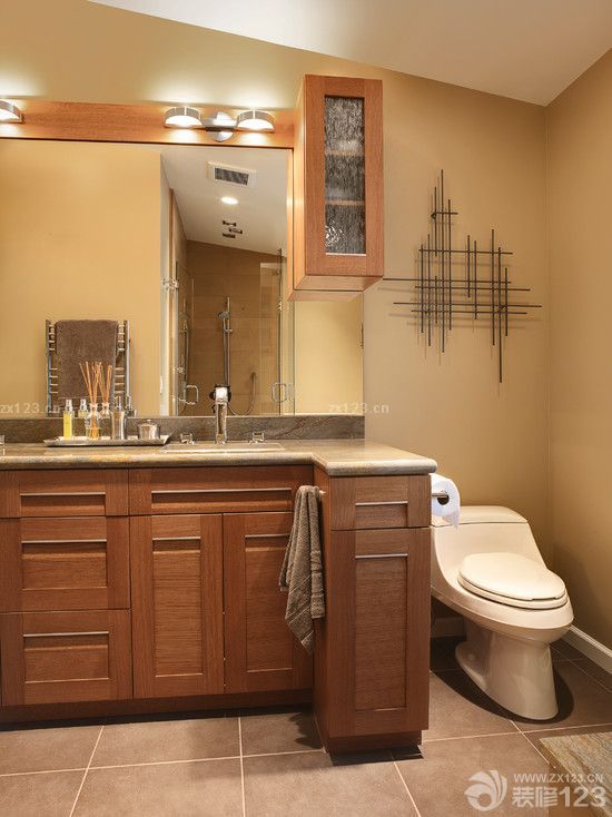 组合转角柜子厕所装修效果图片