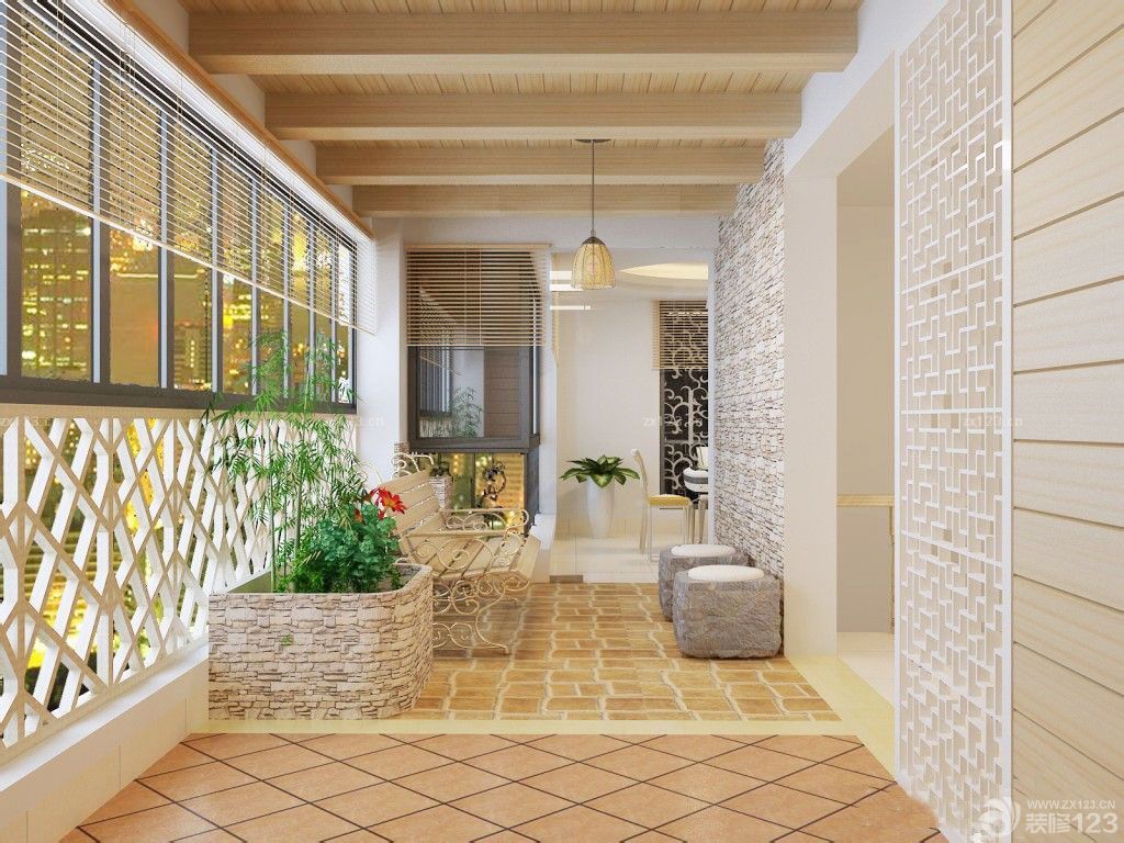 2025现代简约风格中式入户花园欣赏图