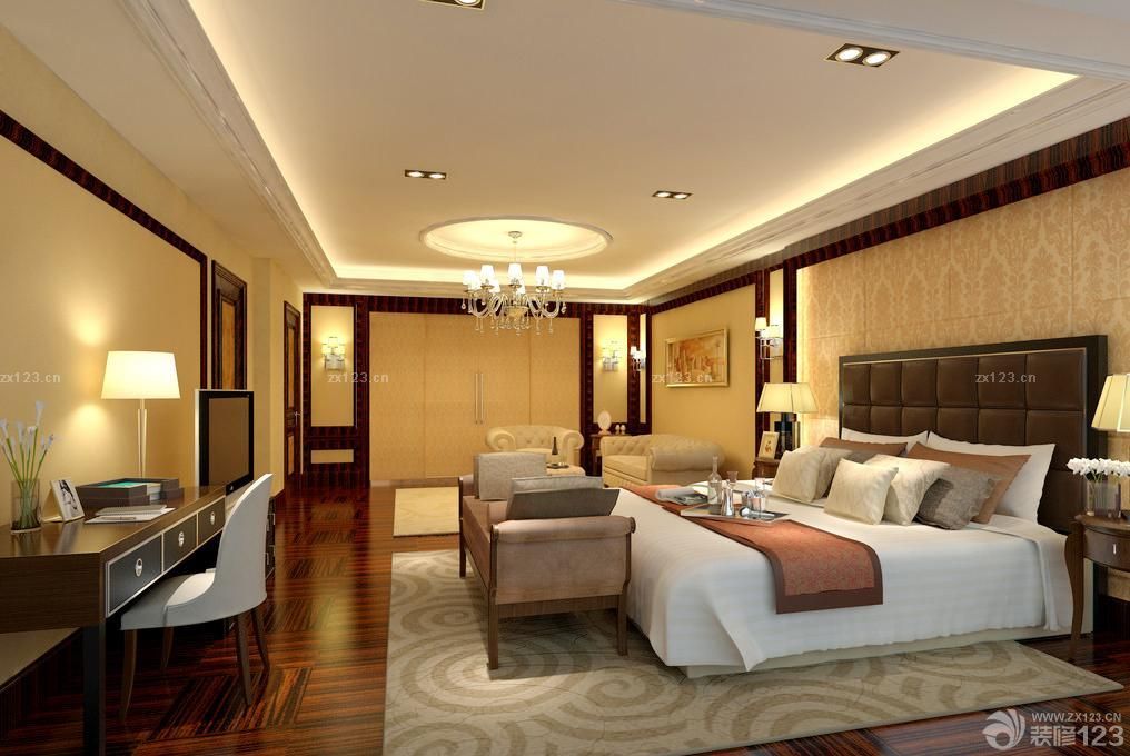 快捷酒店房间金色墙面设计案例大全