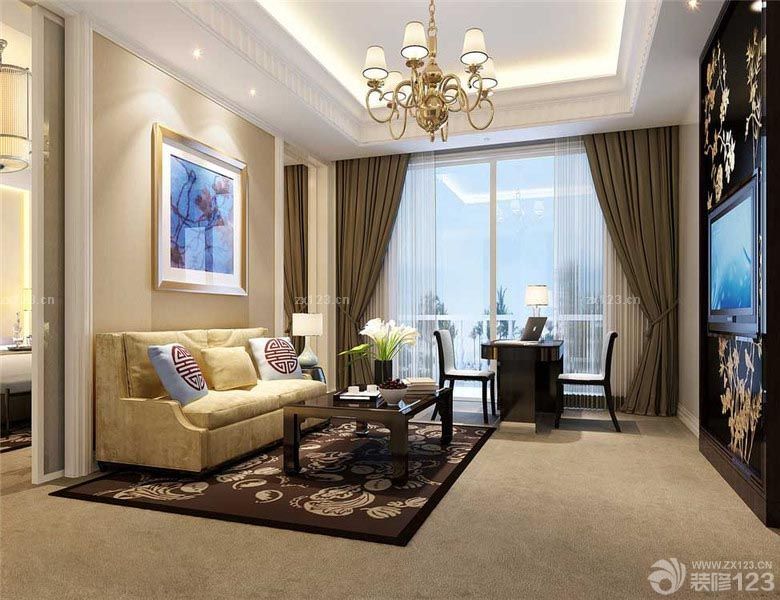 最新精品酒店简欧客厅装修图片大全