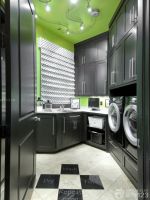 2023最新现代风格黑色门绿色吊顶洗衣房装修效果图