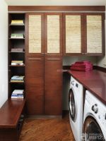 美式古典风格双门衣柜洗衣房装修效果图片大全
