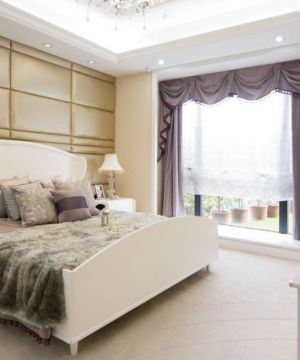 家装现代简约风格卧室飘窗窗帘设计图