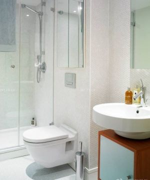 米白色瓷砖厕所装修效果图片大全