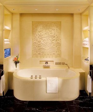 欧式卫浴白色浴缸设计样板图