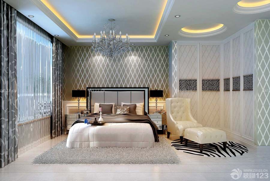 浪漫现代北欧风格小户型主卧室装修样板房大全