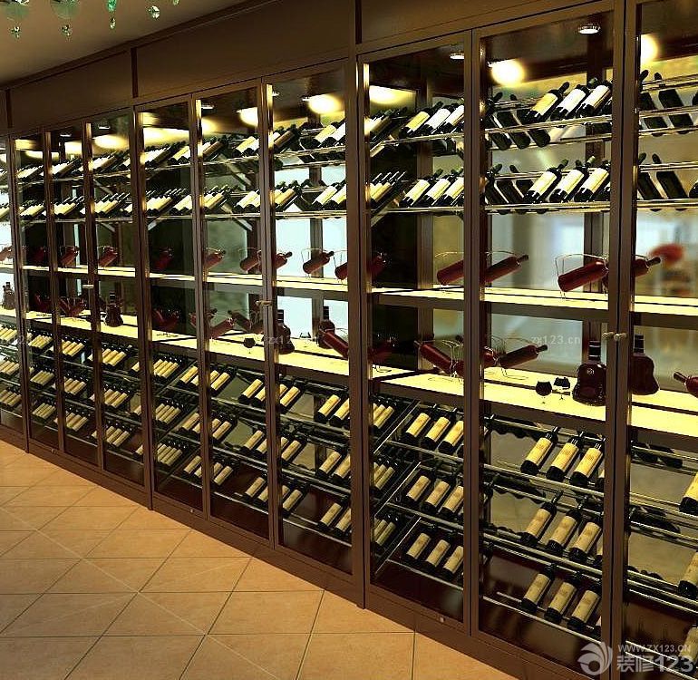 最新酒柜不锈钢金属造型效果图片大全