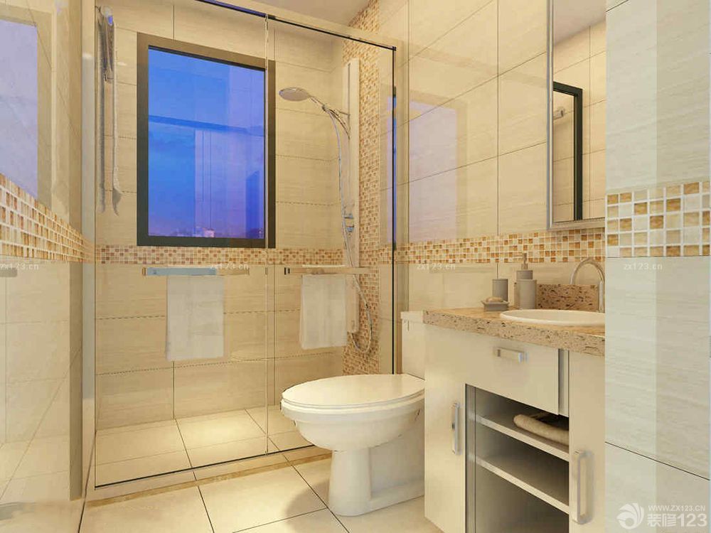 最新现代简约风格卫生间马赛克门框图片大全