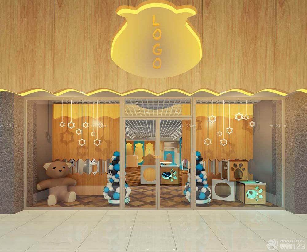 精品童装店个性门头装修效果图