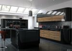 最新开放式厨房黑色瓷砖贴图