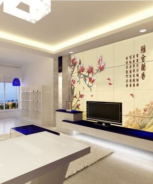 2025新中式风格仿古瓷砖电视背景墙装修案例大全