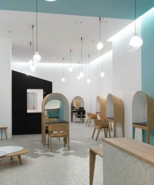 2025理发店理发店吧台装修设计样板