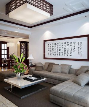 最新现代风格中式沙发背景墙欣赏