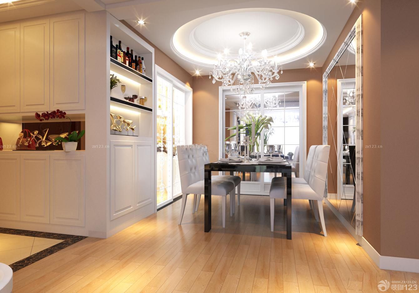 最新简约欧式风格客厅装饰酒柜展示