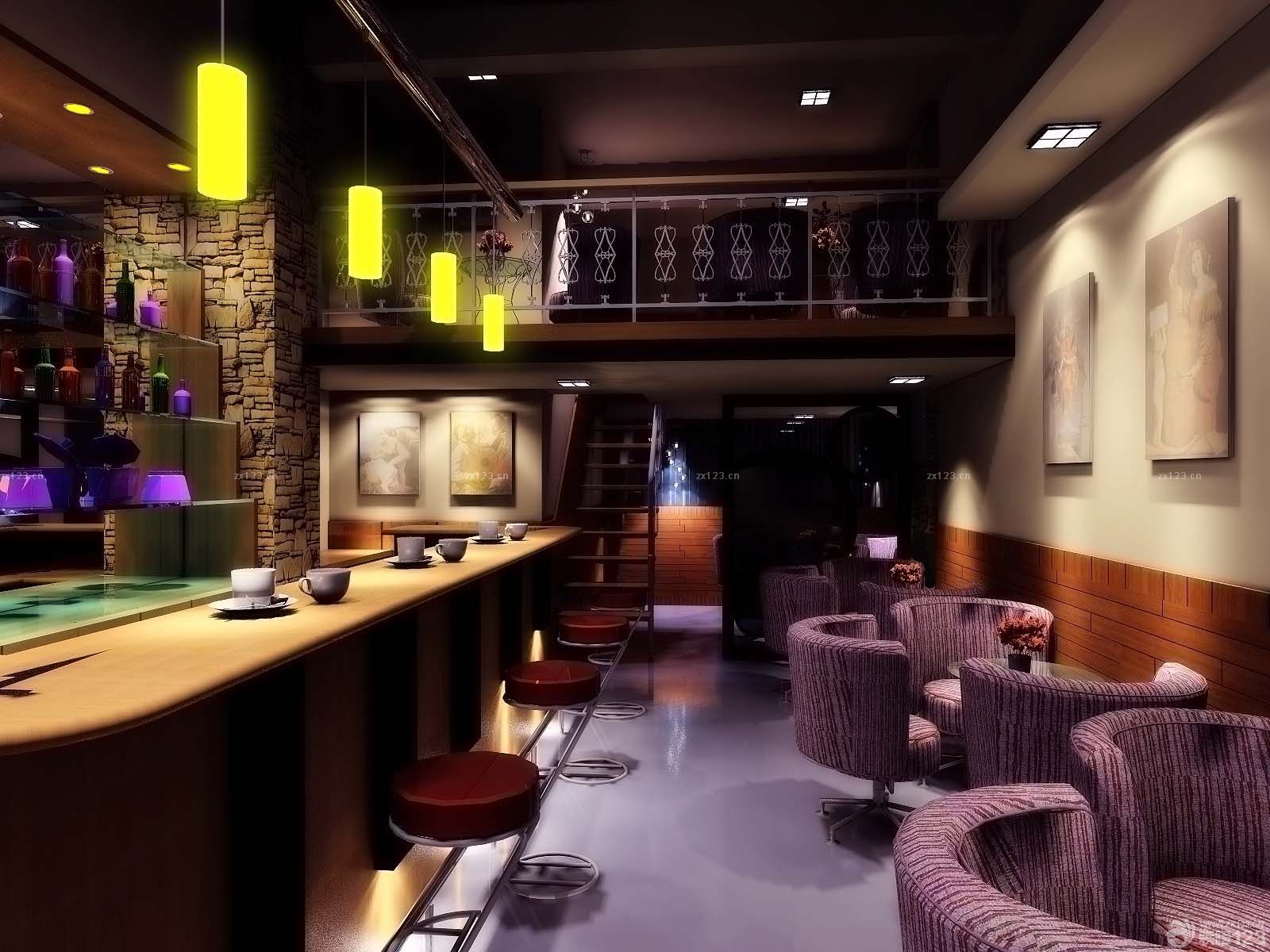 咖啡馆美式吧台设计装修效果图片大全