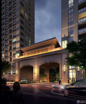2025酒店式公寓住宅小区大门设计效果图