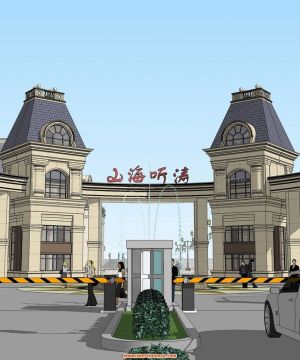 欧式建筑小区大门效果图欣赏2025