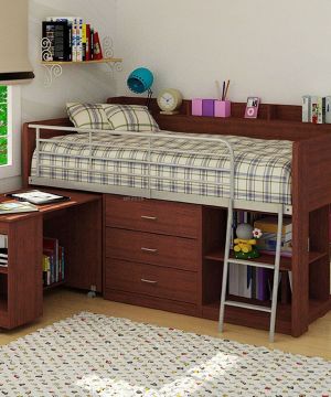 小卧室铁质高低床设计