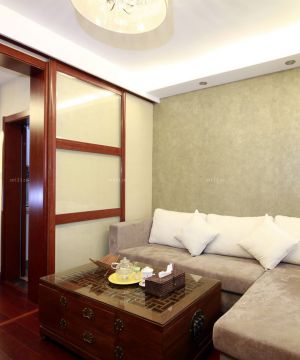 50平米装修样板间小户型客厅沙发摆放效果图