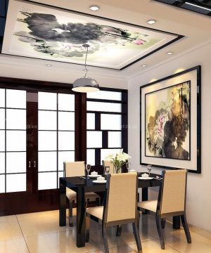 2025经典中式风格餐厅壁画设计图片
