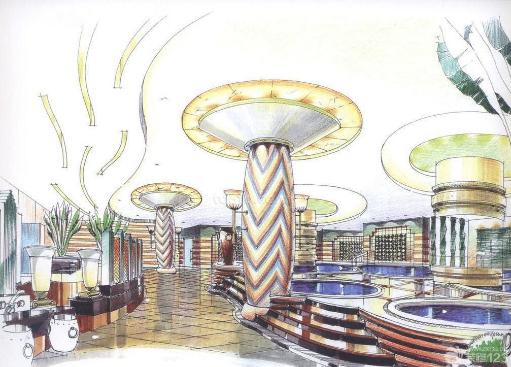 2025大型展厅手绘效果图片