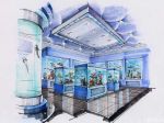 鱼缸内部展厅手绘效果图片大全